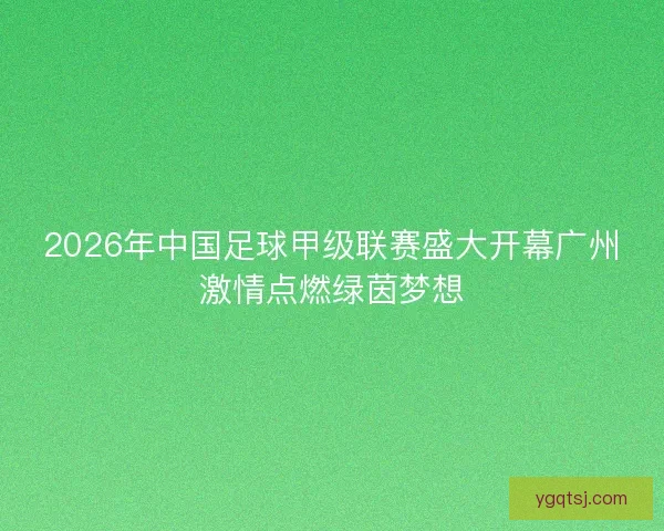 2026年中国足球甲级联赛盛大开幕广州激情点燃绿茵梦想 2026年中国足球甲级联赛盛大开幕广州激情点燃绿茵梦想