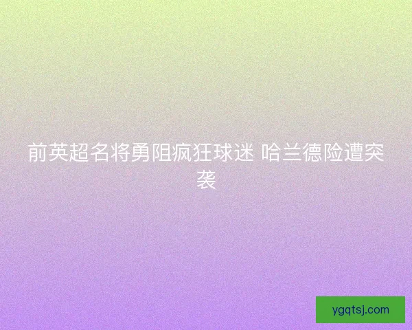 前英超名将勇阻疯狂球迷 哈兰德险遭突袭